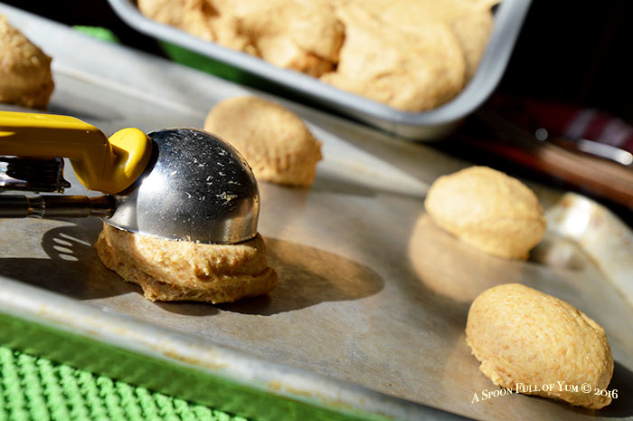 Homemade Whole Grain Pita Bread Dough Scooped