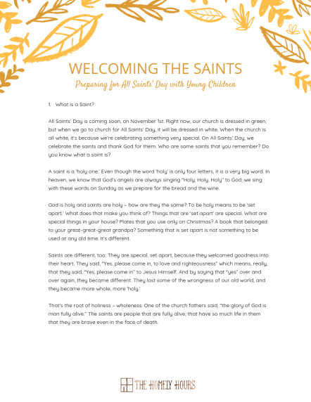 Welcoming the Saints